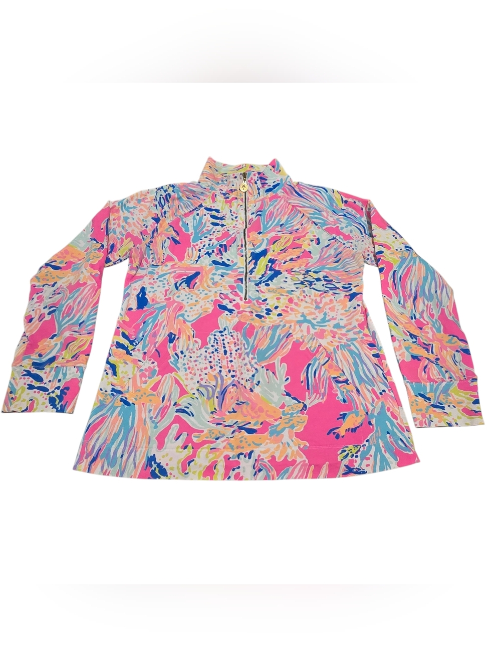 Lilly Pulitzer Tiki Pink Sunken Treasure Skipper Popover - Picture 2 of 7